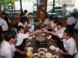 沃川郡中学生と五戸町中学生との交流会